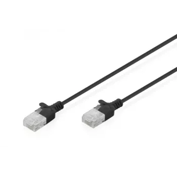 DIGITUS Slim Cat6 U/UTP patch kabel RJ45, 0,3 m, crni, LSZH