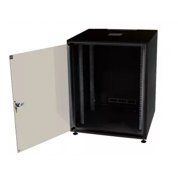 IT-BUDGET 19 inch mrežni ormar SJB, 12U, 600x600 mm (ŠxD), staklena vrata, stražnja ploča, crni