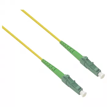helos Fibre Optic Patch Cable LC/APC to LC/APC OS2 Simplex, 3 m, LSZH, Yellow