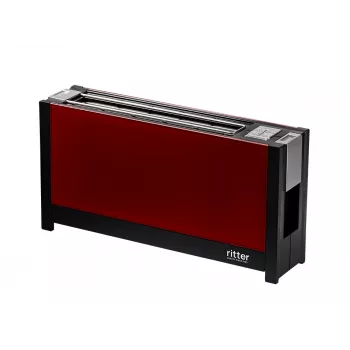 Ritter Volcano 5 Long-Slot Toaster, 2 Slices, 950 W, Red