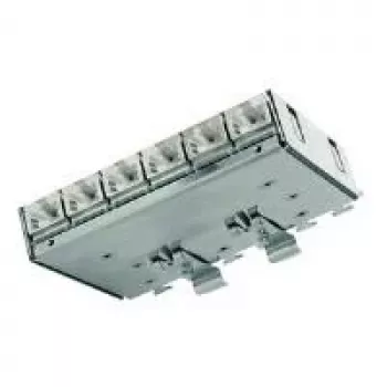 Telegärtner Cat.6A patch razdjelnik (duboki) za DIN tračnicu s TS adapterom, 6x RJ45 utičnica (J02021A0055)