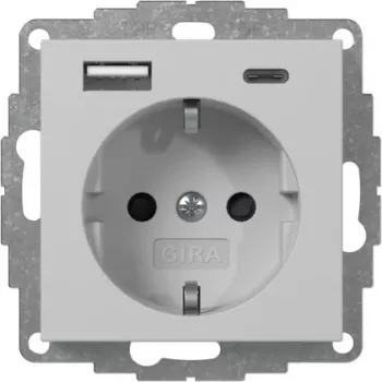 Gira utičnica s USB-om, siva (2459015)