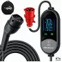 Qoltec mobilni EV punjač za električne i hibridne automobile, 2-u-1 podešavanje, Type 2, 7 kW, 230 V, CEE 32 A, LED, 5 m