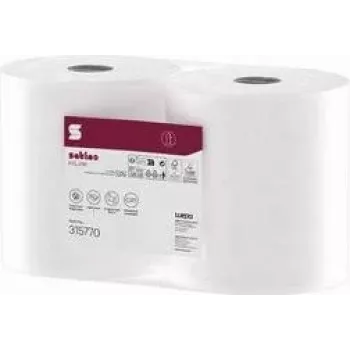 satino by wepa HiLine Cleaning Roll, 2-Ply, High White, 525 m, 100% Recycled, Sheet 230 x 350 mm, Pack of 2 (315770)