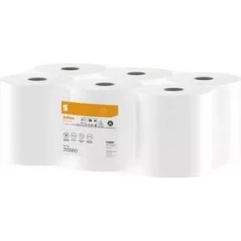 satino by wepa HiCycle Hand Towel Roll, 1-Ply, 300 m, 100% Recycled, High White, 6 Rolls (315560)