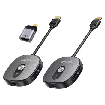 Unitek bežični HDMI prijamnik 4K@30Hz s odašiljačem i USB-C na HDMI adapterom, set