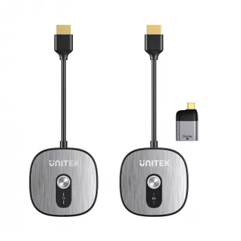 Unitek bežični HDMI prijamnik 4K@30Hz s odašiljačem i USB-C na HDMI adapterom, set