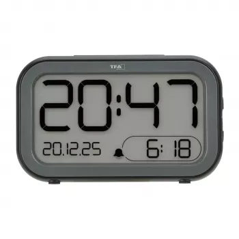 TFA Dostmann Bingo hibridni digitalni budilica, LCD/LED zaslon, crna/antracit, 60.2048.01