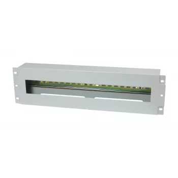 Allnet 19 inch 3U DIN panel na tračnici za automatske osigurače, dubine 61 mm, prednja montaža, svijetlosiva (ALL-S0002257)