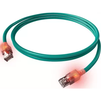 ZVK EasyLan Cat6a LED patch kabel RJ45, oklopljeni, 7,5 m, tirkizni