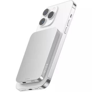 Nevox magnetski bežični powerbank Qi2, 5000 mAh, srebrno-bijeli