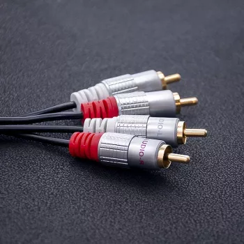 Qoltec 2x RCA muški na 2x RCA muški audio kabel, 0,5 m, crni (52335)