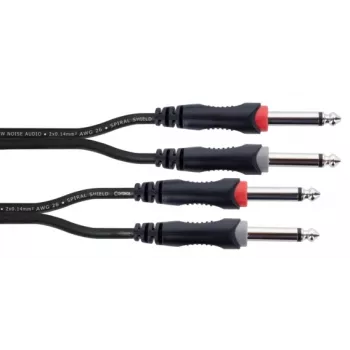 Cordial 14845 audio kabel s jack utikačima [2x 6,3 mm jack utikač (mono) - 2x 6,3 mm jack utikač (mono)] 3 m crni PVC omotač, twin-lead