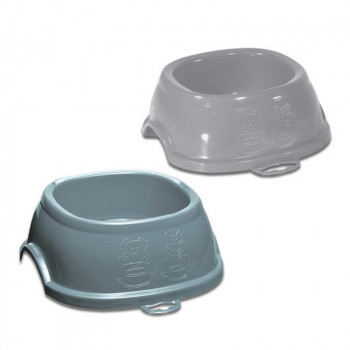 Stefanplast Break 2 posuda za hranu za kućne ljubimce 0,6 l, 19x19x7 cm, sortirano sivo/plavo