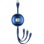Usams U69 3-u-1 USB kabel (Lightning / Micro-USB / USB-C), 1 m, plavi