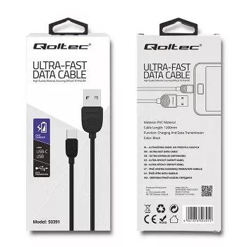Qoltec USB-C na USB 2,0 A kabel, 1,2 m (50391)