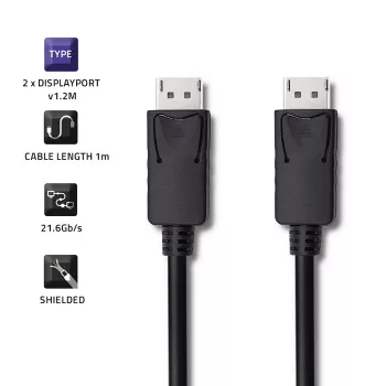 Qoltec DisplayPort kabel, 1 m, 5K