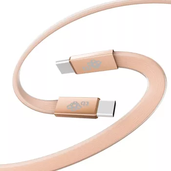 TB USB 2.0 kabel USB-C na USB-C, plosnati, 1 m, 60 W, breskvasti