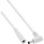 InLine® DC produžni kabel, kutni utikač, 4,0 x 1,7 mm, bijeli, 0,5 m