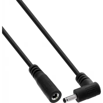 InLine® DC produžni kabel, kutni utikač, 3,5 x 1,35 mm, crni, 0,2 m