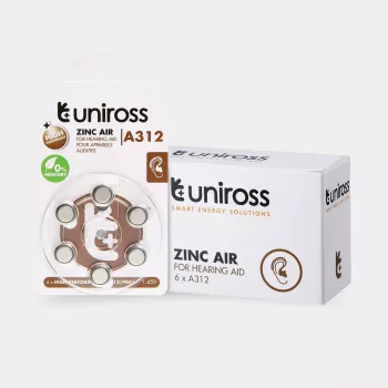 Uniross A312 gumbaste baterije za slušna pomagala 148mAh, 6 kom.