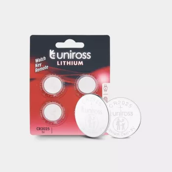 Uniross litijske gumbaste baterije CR2025, 4 kom.