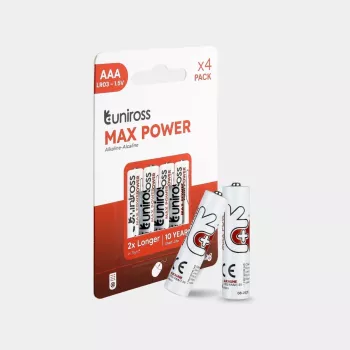 Uniross Max Power alkalne baterije AAA / LR03 1300mAh, 4 kom.