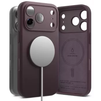 Ringke silikonska magnetska MagSafe futrola za iPhone 18 Pro Max, bordo crvena
