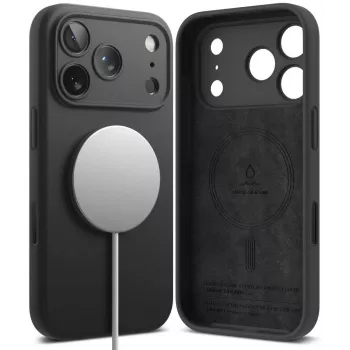 Ringke silikonska magnetska MagSafe futrola za iPhone 18 Pro, crna