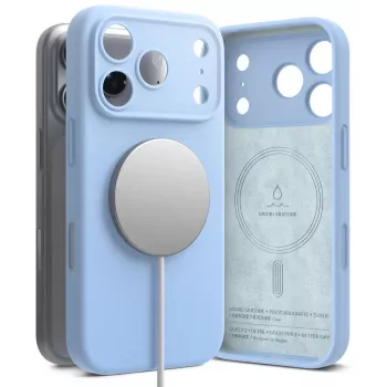 Ringke silikonska magnetska MagSafe futrola za iPhone 18 Pro, svijetloplava