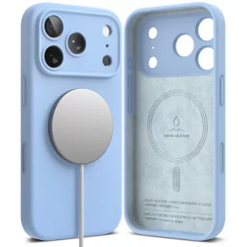 Ringke silikonska magnetska MagSafe futrola za iPhone 18 Pro, svijetloplava