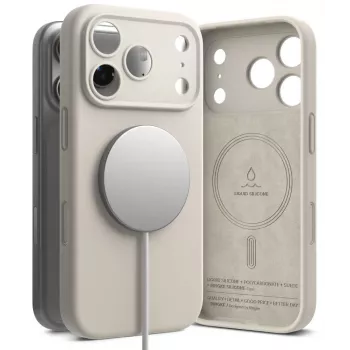 Ringke silikonska magnetska MagSafe futrola za iPhone 18 Pro, kamena
