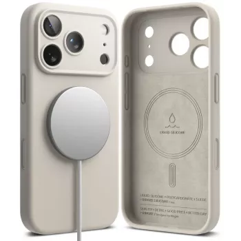 Ringke silikonska magnetska MagSafe futrola za iPhone 18 Pro, kamena