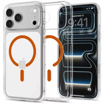 Spigen Ultra Hybrid MagSafe futrola za iPhone 17 Pro Max / 18 Pro Max, prozirna/narančasta (ACS12122)