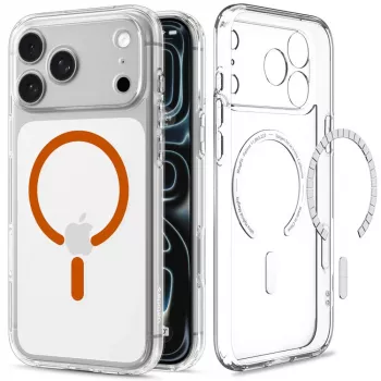 Spigen Ultra Hybrid MagSafe futrola za iPhone 17 Pro Max / 18 Pro Max, prozirna/narančasta (ACS12122)