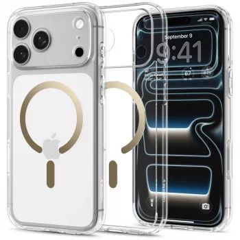 Spigen Ultra Hybrid MagSafe futrola za iPhone 17 Pro / 18 Pro, prozirna/zlatna (ACS12157)