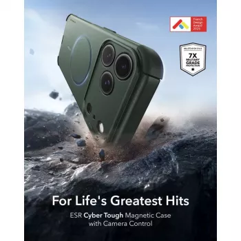 ESR Cyber Tough MagSafe maska za iPhone 17 Pro / 18 Pro, zelena