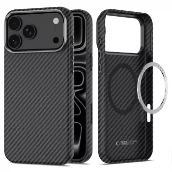 Tech-Protect Ion Carbon Magsafe futrola za iPhone 17 Pro / 18 Pro crna/srebrna