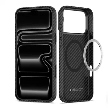 Tech-Protect Ion Carbon Magsafe futrola za iPhone 17 Pro / 18 Pro crna/srebrna