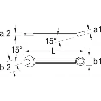 Gedore kombinirani ključ 7 XL SW 16mm L.265mm oblik A ekstra dugi krom-vanadij čelik
