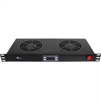 Getfort 1U rack panel s ventilatorima s 2 ventilatora i termostatom (GF-FAN2TR)