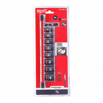 Milwaukee Impact Socket Set 3/8 inch, 9 pcs