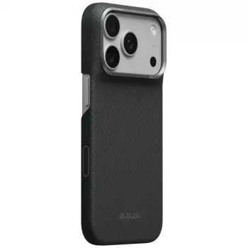 PITAKA Edge Case Argyle MagSafe futrola za iPhone 18 Pro / 17 Pro, bazaltno crna