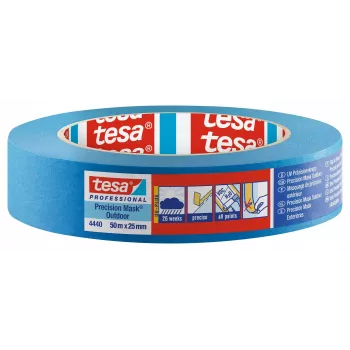 tesa Precision Crepe 4440 vanjska UV PLUS ljepljiva traka za prekrivanje, glatka, plava, 50 m x 25 mm