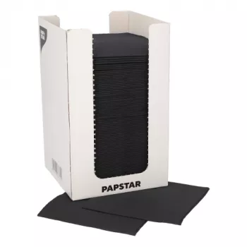 PAPSTAR koktel salvete PUNTO, 200 x 200 mm, crni tissue, 2-slojne, 1/4 preklop, s Dot on Dot Micro