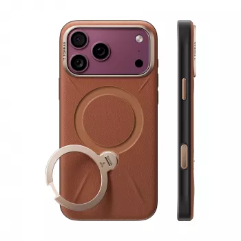 TORRAS Ostand Q3 VegSkin futrola za iPhone 18 Pro / 17 Pro, kompatibilna s MagSafe, smeđa