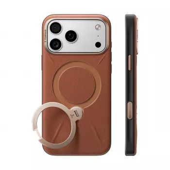 TORRAS Ostand Q3 VegSkin futrola za iPhone 18 Pro Max / 17 Pro Max, kompatibilna s MagSafe, smeđa