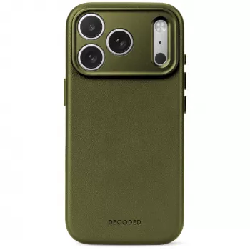 Decoded Leather Backcover – kožna futrola za iPhone 18 Pro Max / 17 Pro Max, kompatibilna s MagSafe (mahovinasto zelena)