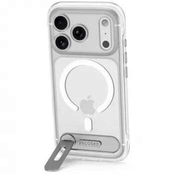 Decoded AntiMicrobial Hybrid Stand Backcover – futrola sa stalkom za iPhone 18 Pro / 17 Pro, kompatibilna s MagSafe (prozirna)