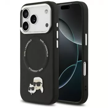 Maska Karl Lagerfeld Karl & Choupette Pins MagSafe za iPhone 17 Pro Max crna